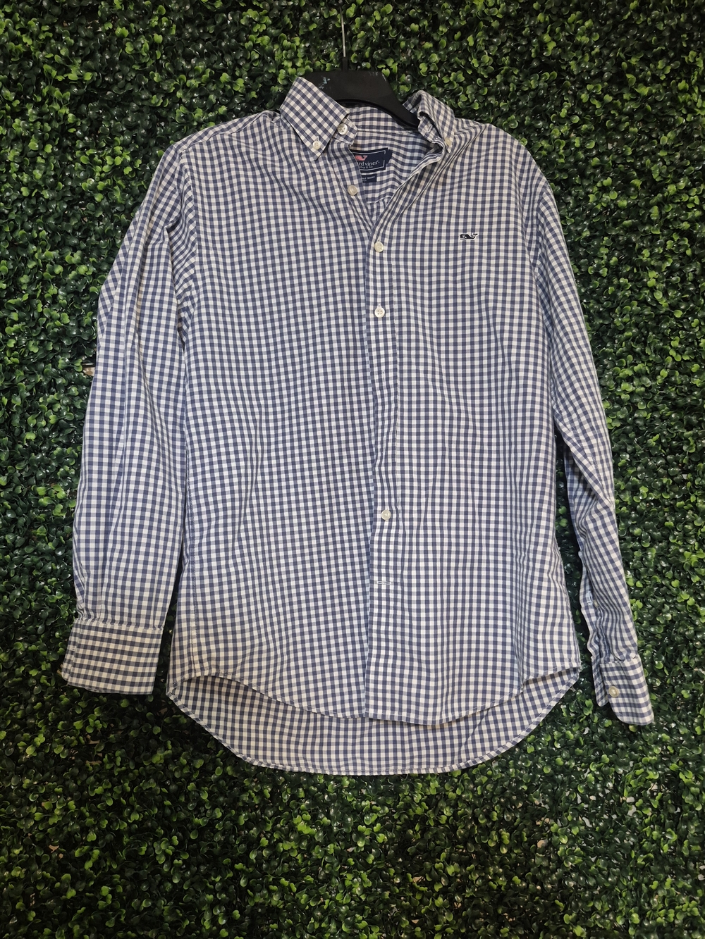 Vineyard Vines Men’s Blue Gingham Button-Down Shirt
